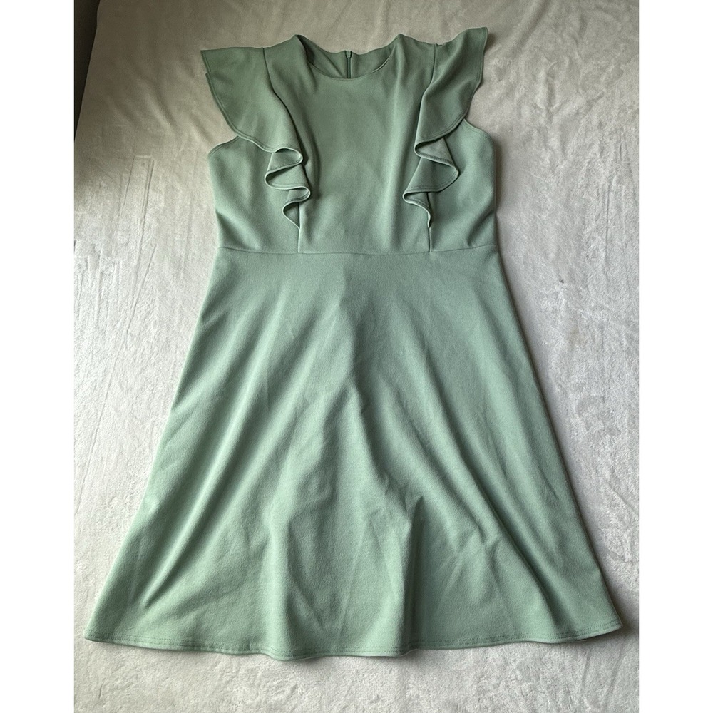 2 Hearts Mint Green Ruffle Front Midi Dress Size Large